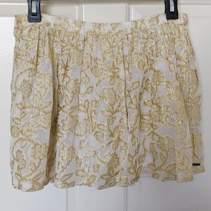 Abercrombie & Fitch Gold Floral Mini Skirt